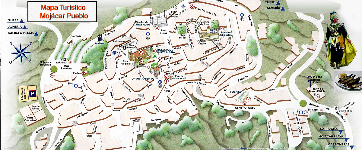mapa turístico Mojácar Pueblo