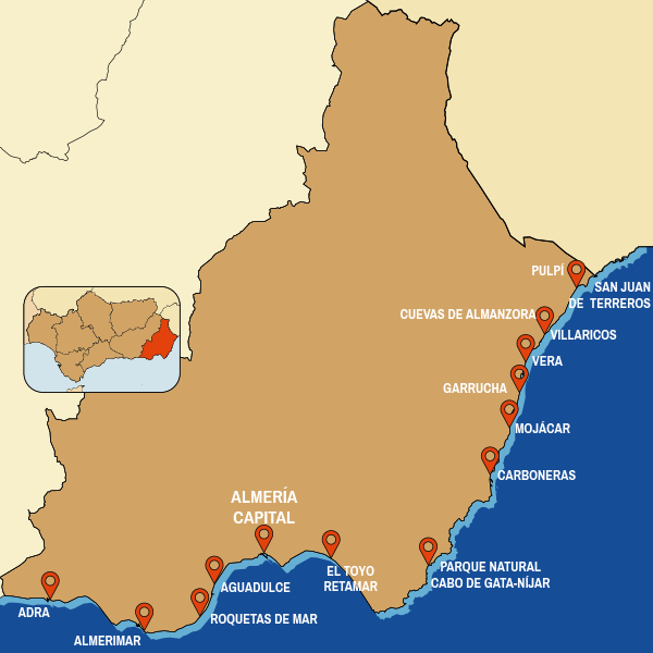 Mapa turístico Almería