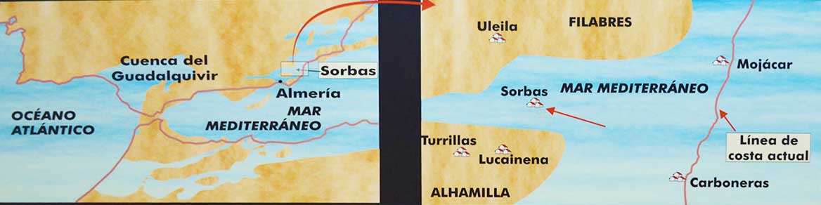 Linea de costa de Almería hace 6 millones de años